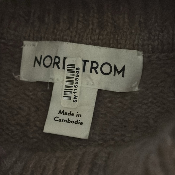 NORDSTROM Cashmere Wool Blend Taupe Turtleneck Sweater Soft Casual Size L M Work - Picture 7 of 8